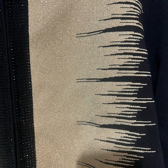 Luciana Knitwear Women's Formal Sweater Full Zip P,s Size 2XL Black Gold - Picture 4 of 4